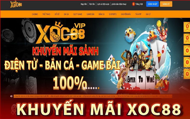 Chương trình khuyến mãi tặng miễn phí 88k từ xoc88